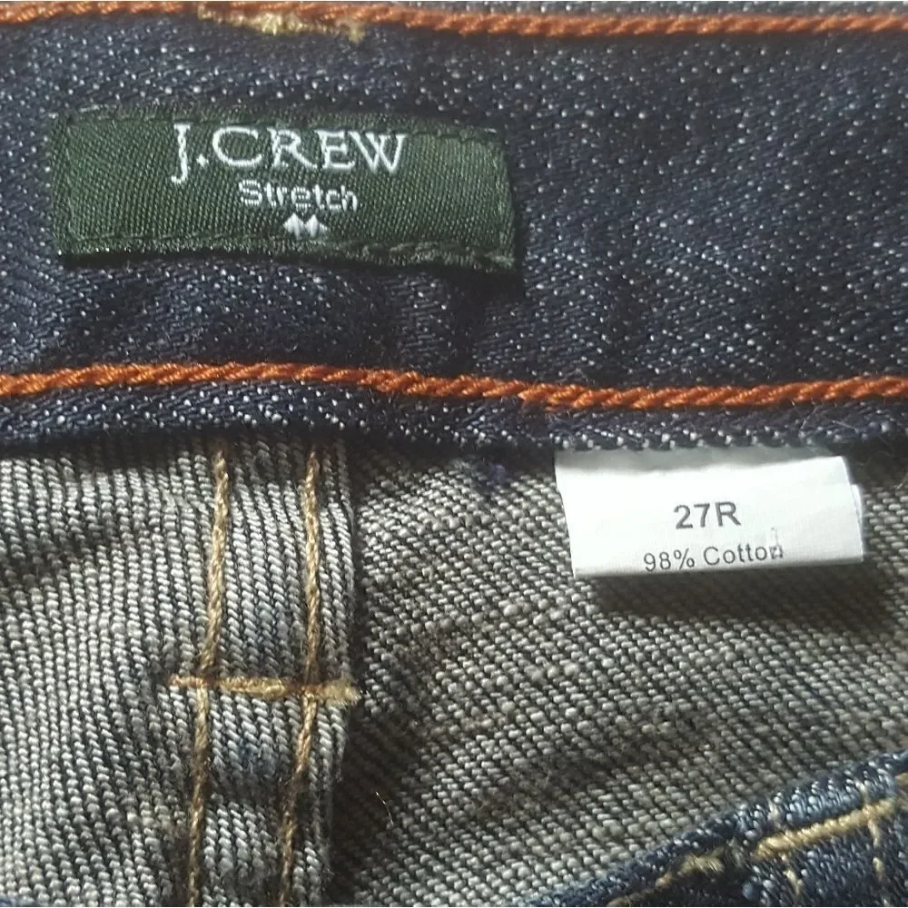 J. Crew Stretch Hipslung Dark Wash Bootcut Jeans Womens Size 27R‎